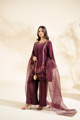 PLUM ROYALE | 3PC STITCHED